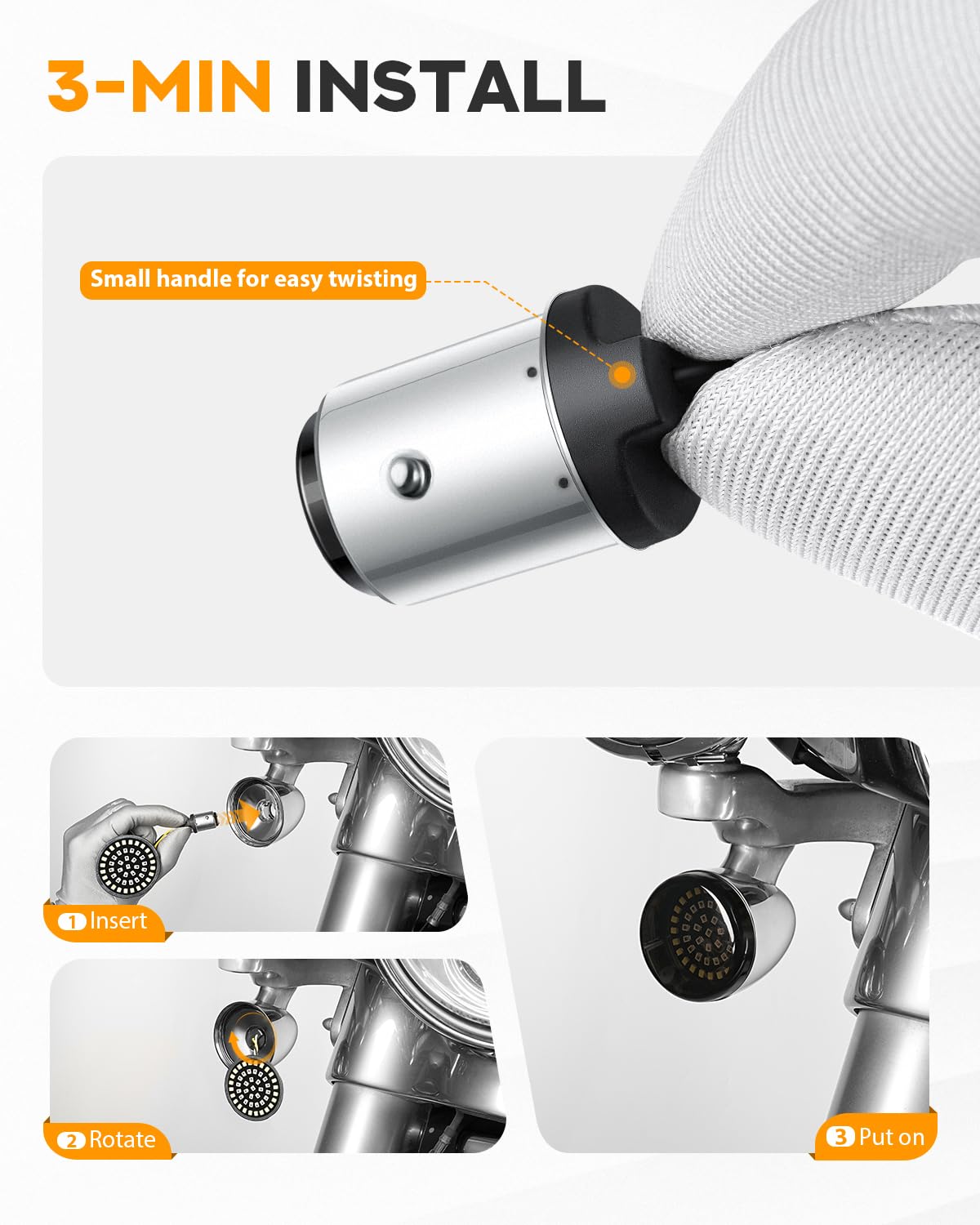 PBYMT Harley installation guide showing front and rear signals.