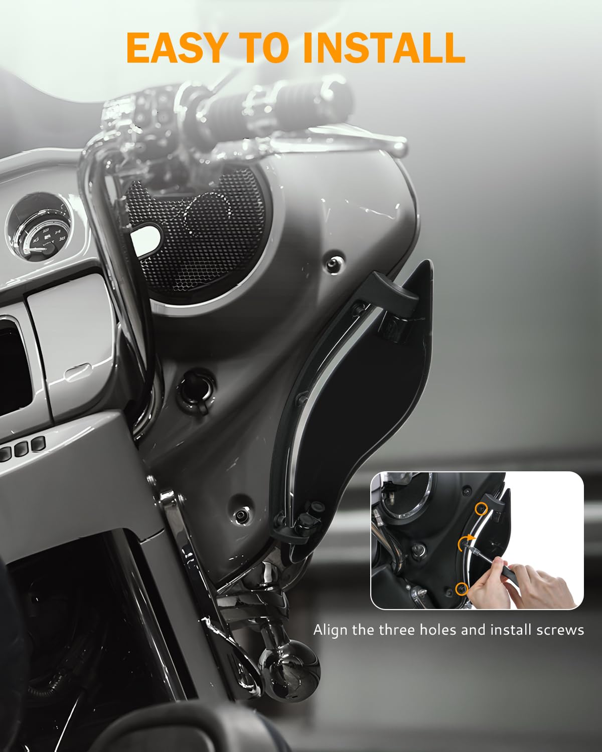 PBYMT Harley touring wing shield complements fairing with improved aerodynamics