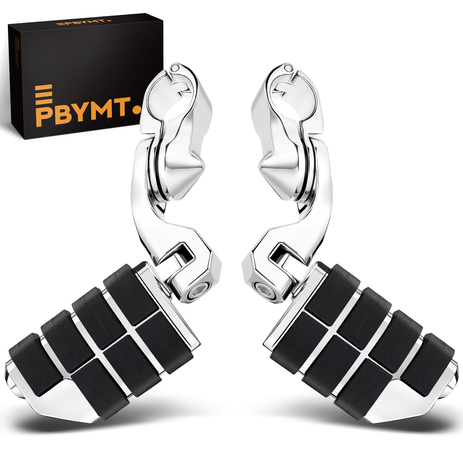 PBYMT highway pegs short angled 304ss for Harley-Davidson, comfortable long-ride foot placement.
