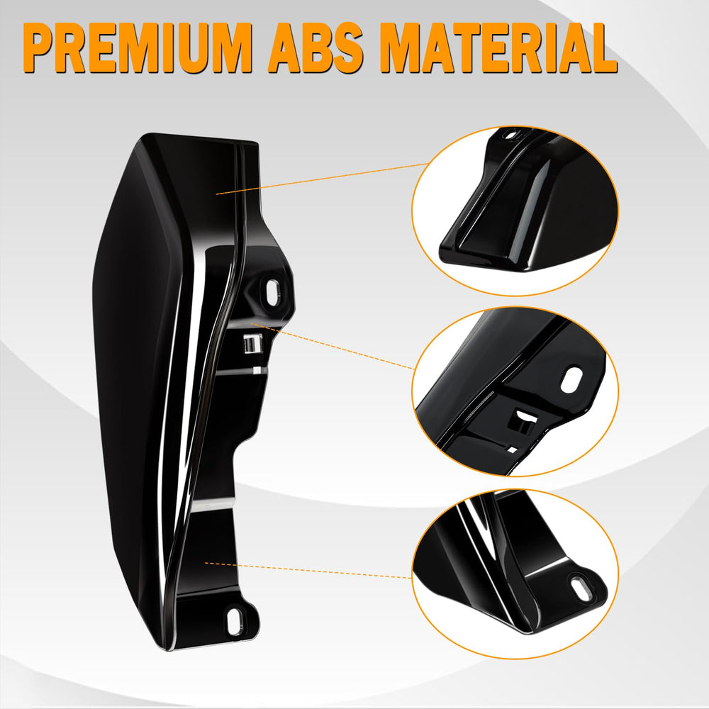 PBYMT vivid black finish mid-frame deflector adds refined Harley styling