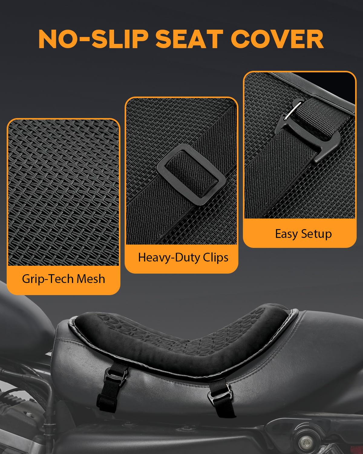 PBYMT motorcycle seat cushion features a wide central groove for better airflow.