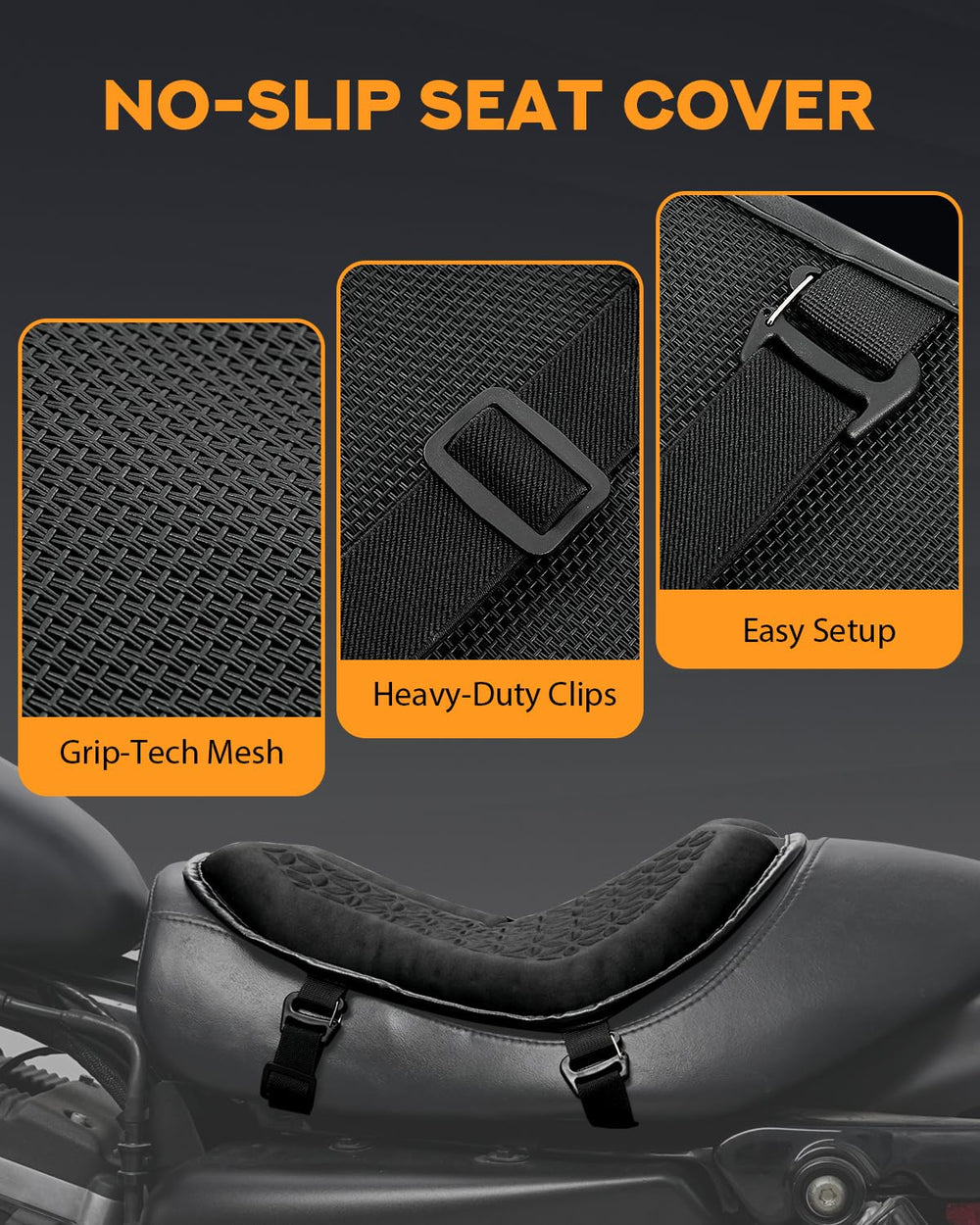 PBYMT motorcycle seat cushion features a wide central groove for better airflow.
