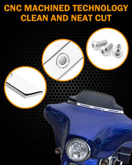 PBYMT batwing windscreen trim on Harley Tri Glide creates a cohesive fairing gap.