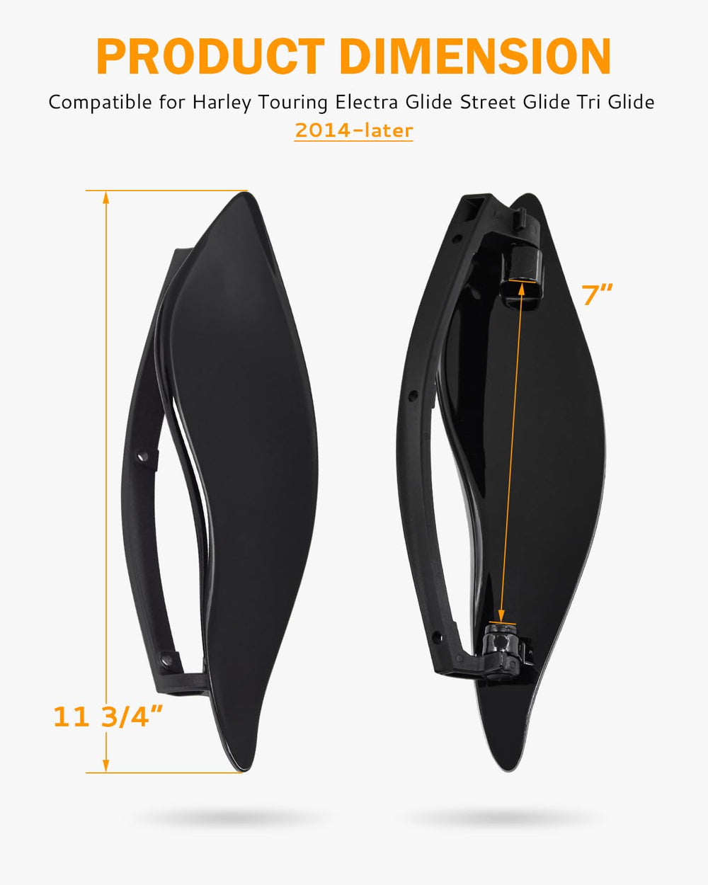 PBYMT side wings right deflector directs air away from elbows for cooler rides
