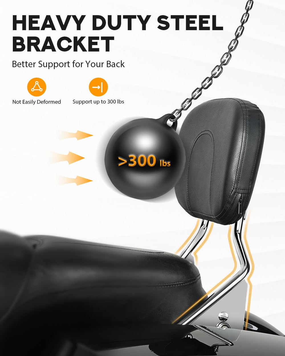 PBYMT A45 steel bracket provides strong passenger support