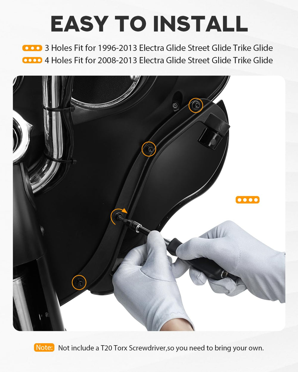 PBYMT wind deflectors reducing wind impact on elbows for a smoother ride.