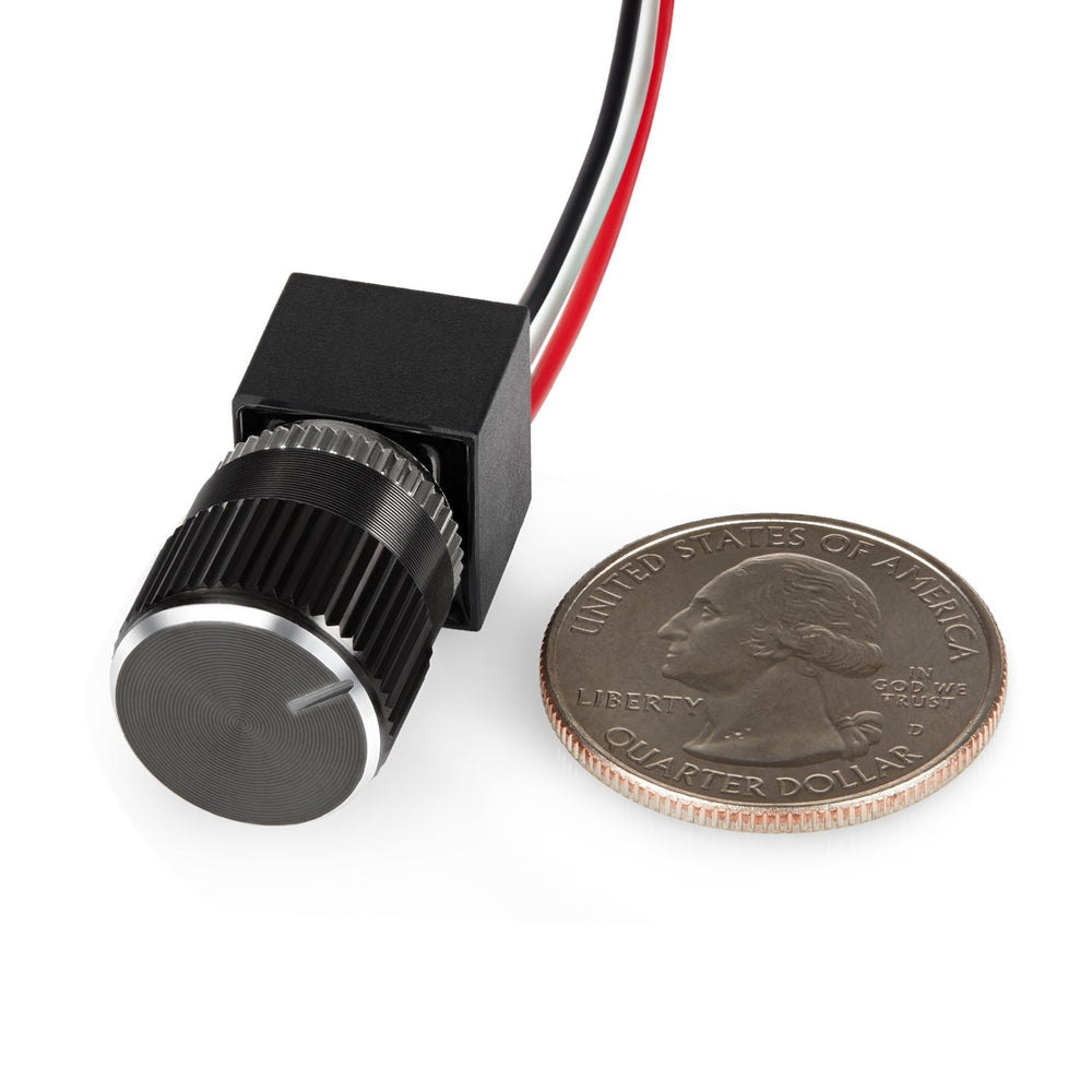 Closeup of PCA dimmer knob showing smooth brightness control
