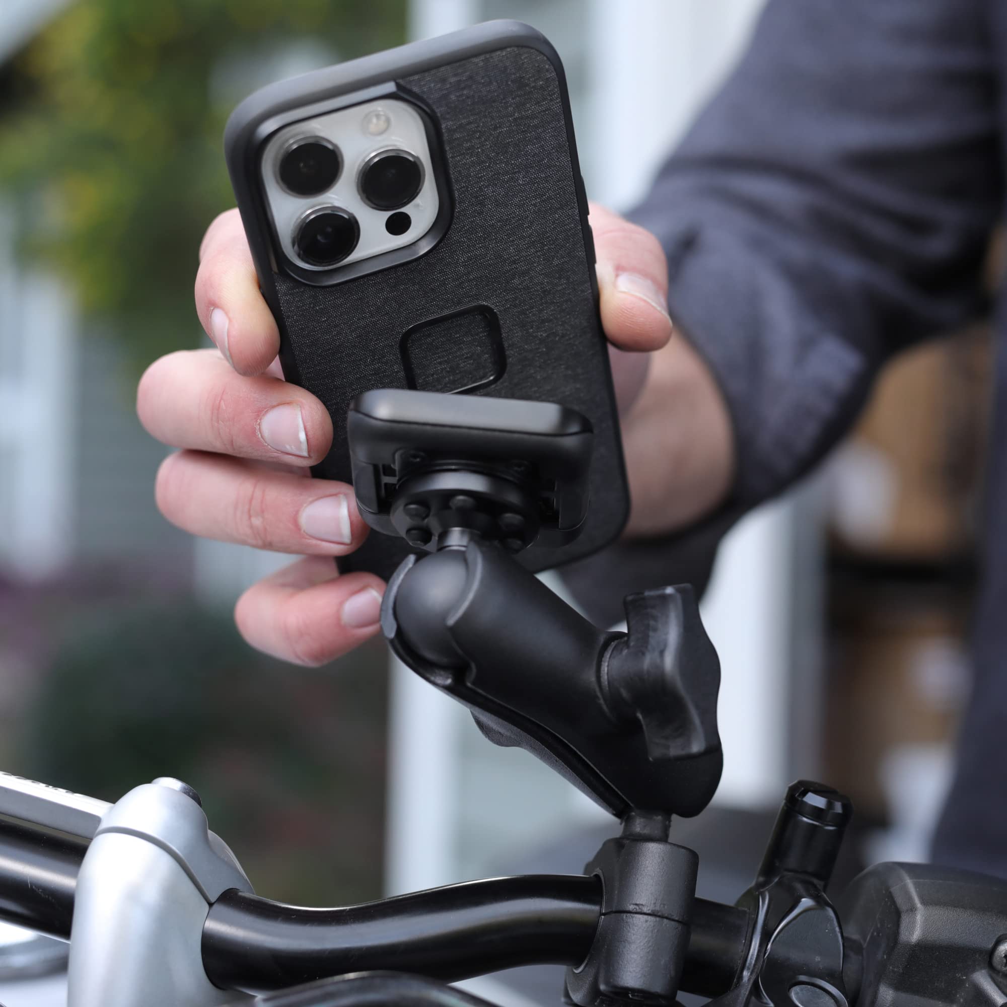 Peak Design Mobile Ball Mount Adapter slim design reduces bulk while holding securely.