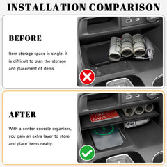 PeakPurit quick-install center console tray requires no tools.