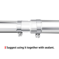 Peastorm exhaust adapter side view emphasizes compact, clamp-based install