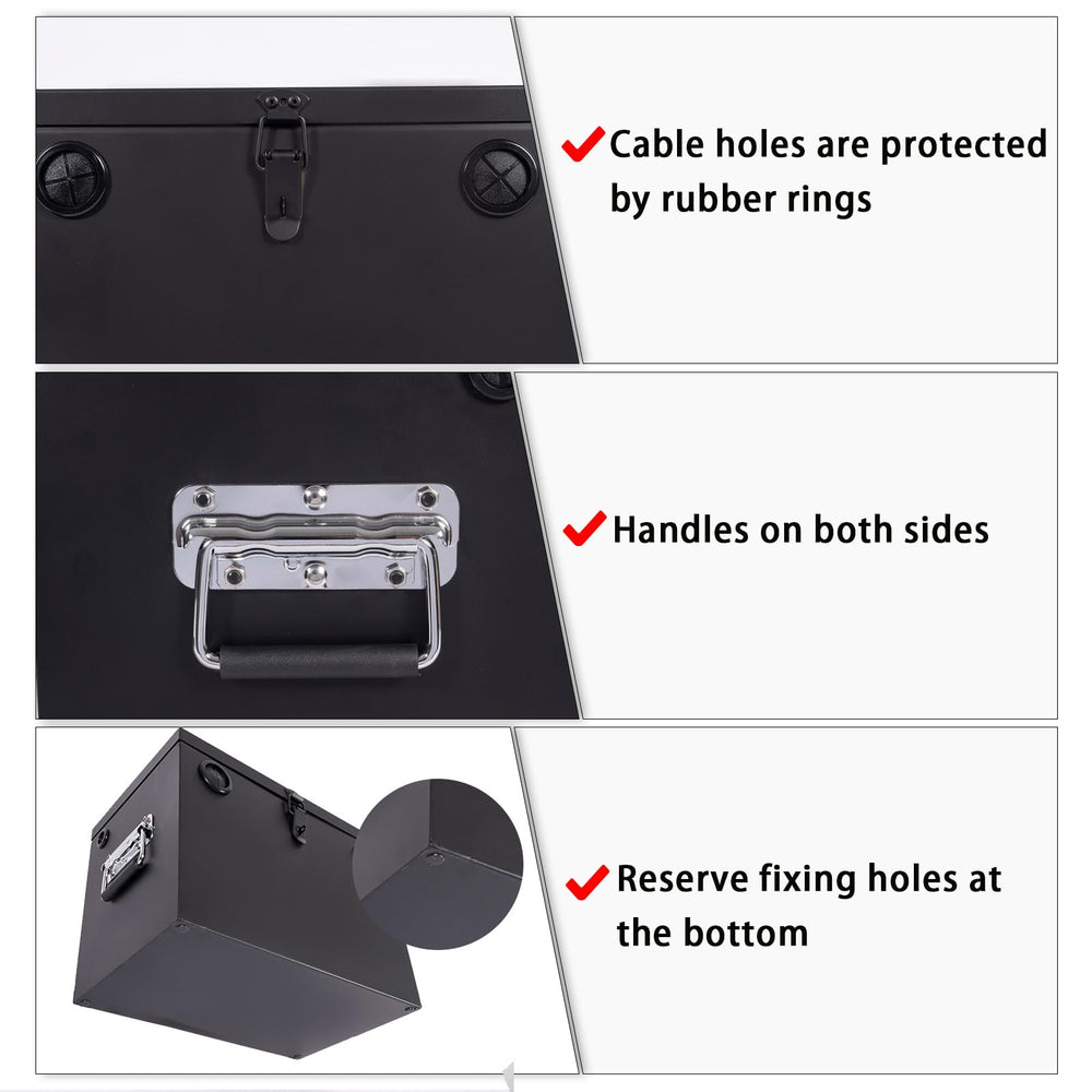 Peastorm battery box bottom with mounting holes for stable mounting.