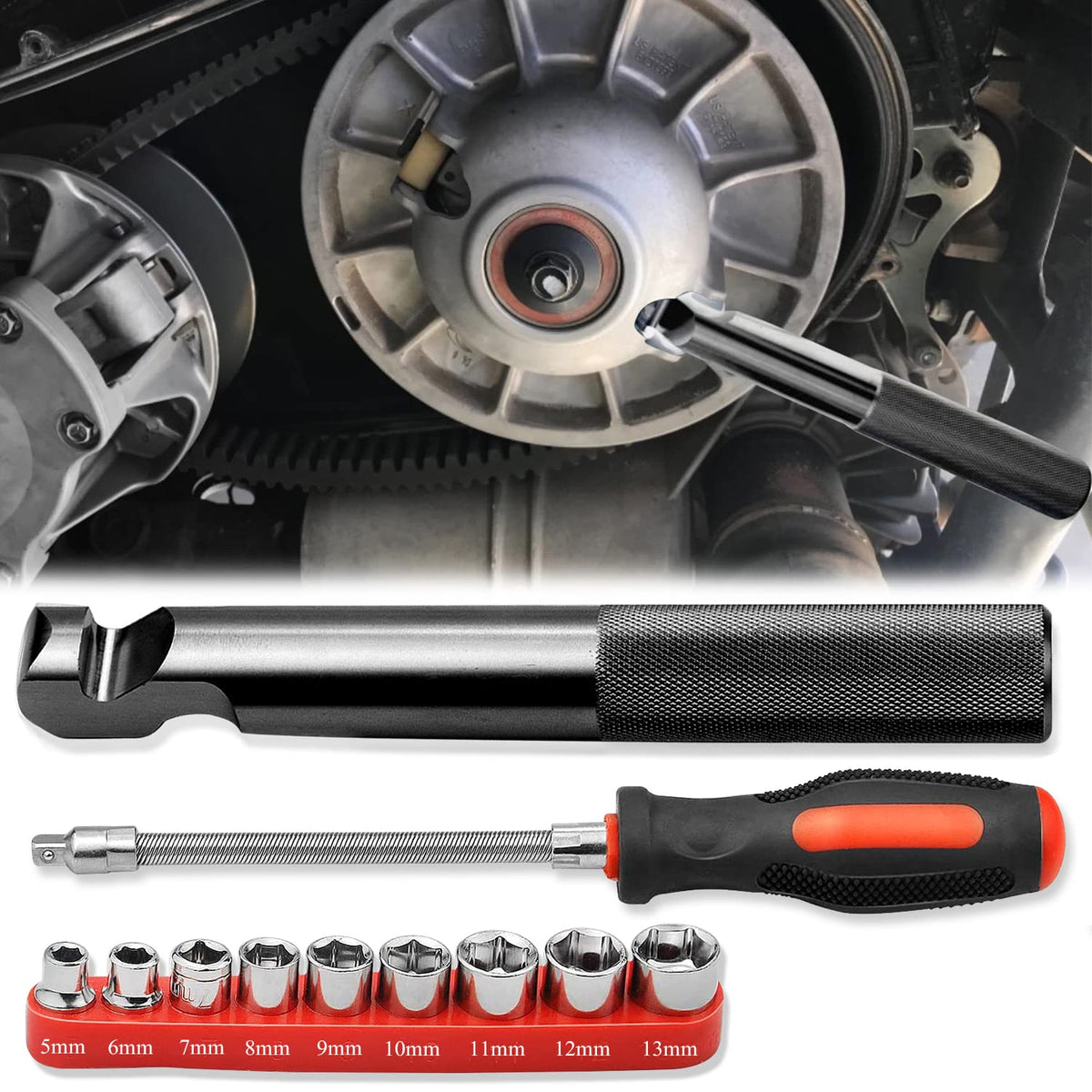 PEATOVIE belt changing tools kit for Polaris RZR, easy belt swaps.
