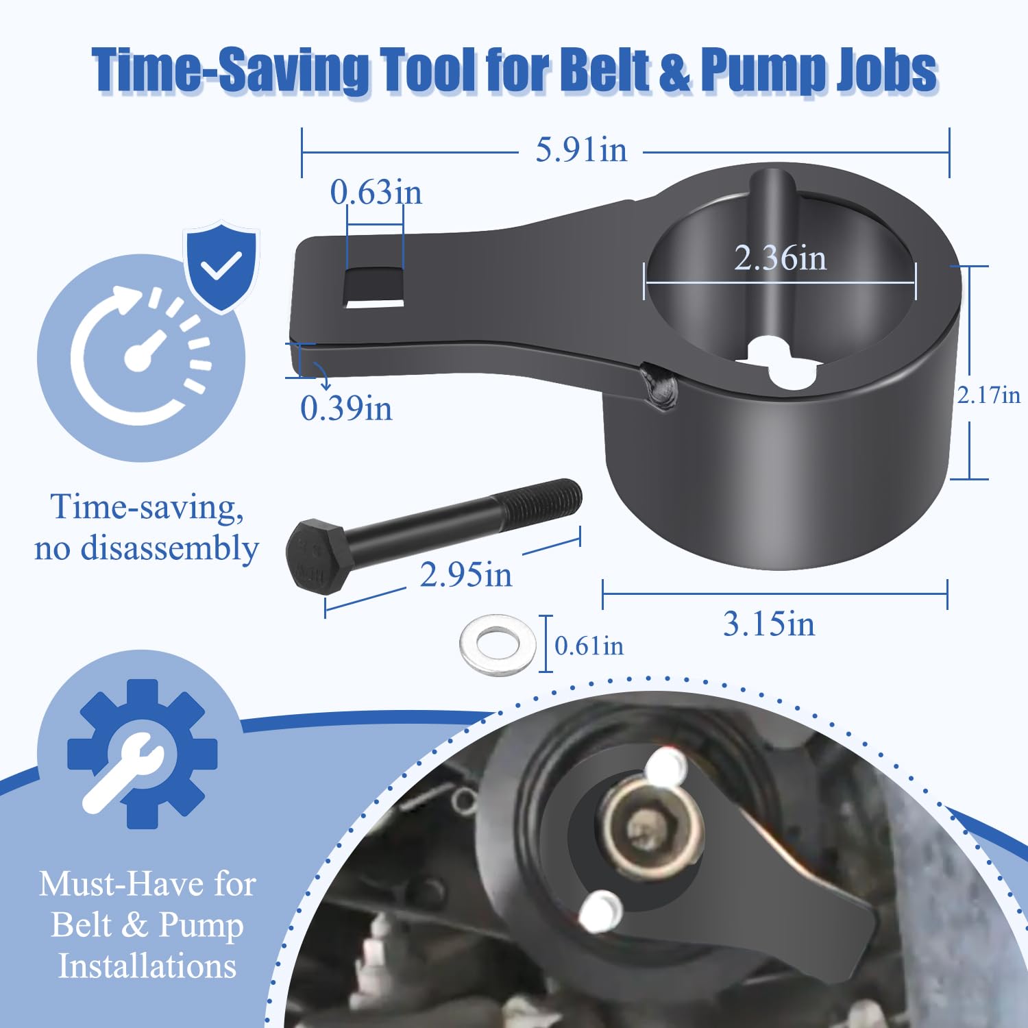PEATOVIE offset breaker bar connection simplifies bolt replacement.