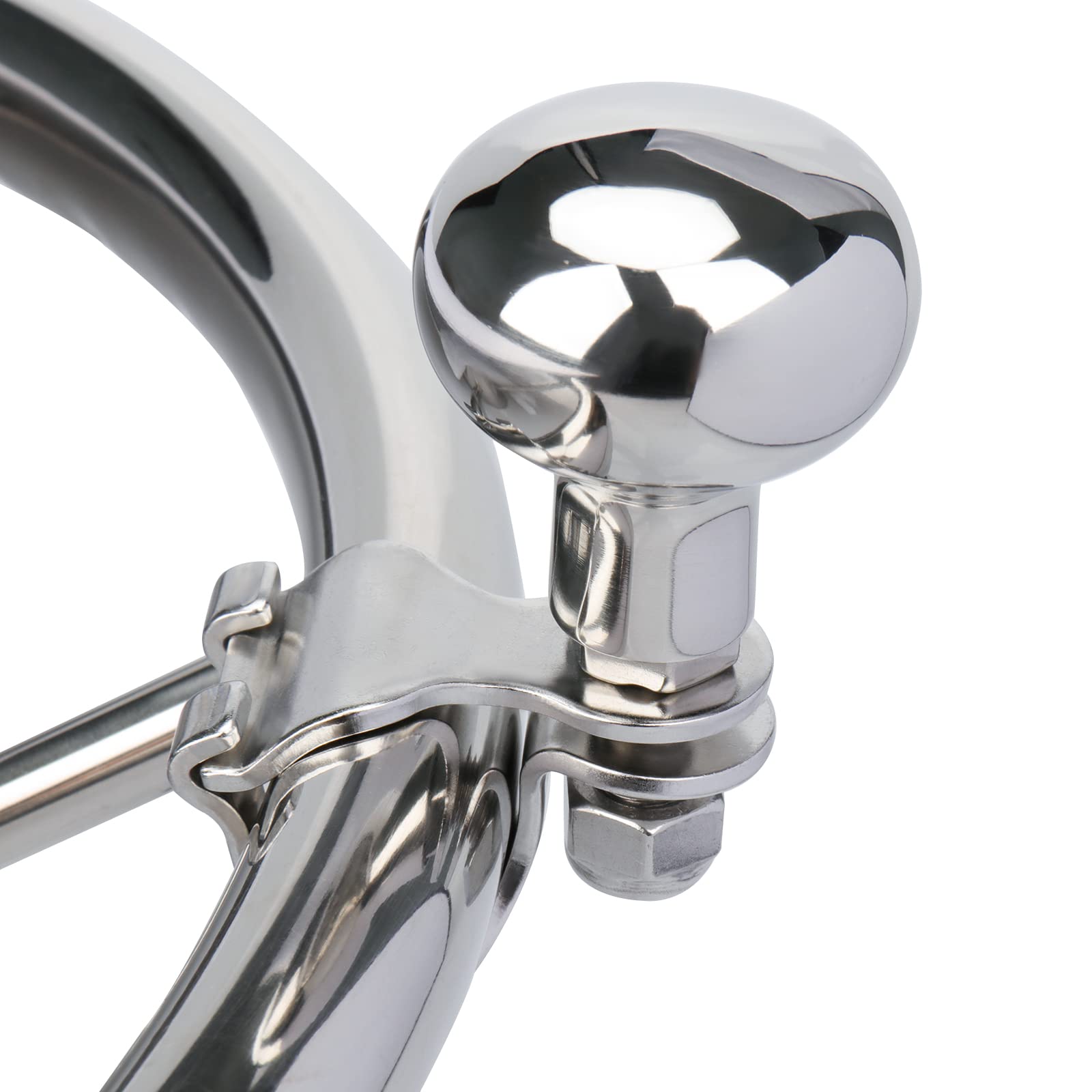 Pebbly Beach small steering wheel knob installed on a boat for easier grip