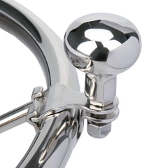 Pebbly Beach small steering wheel knob installed on a boat for easier grip