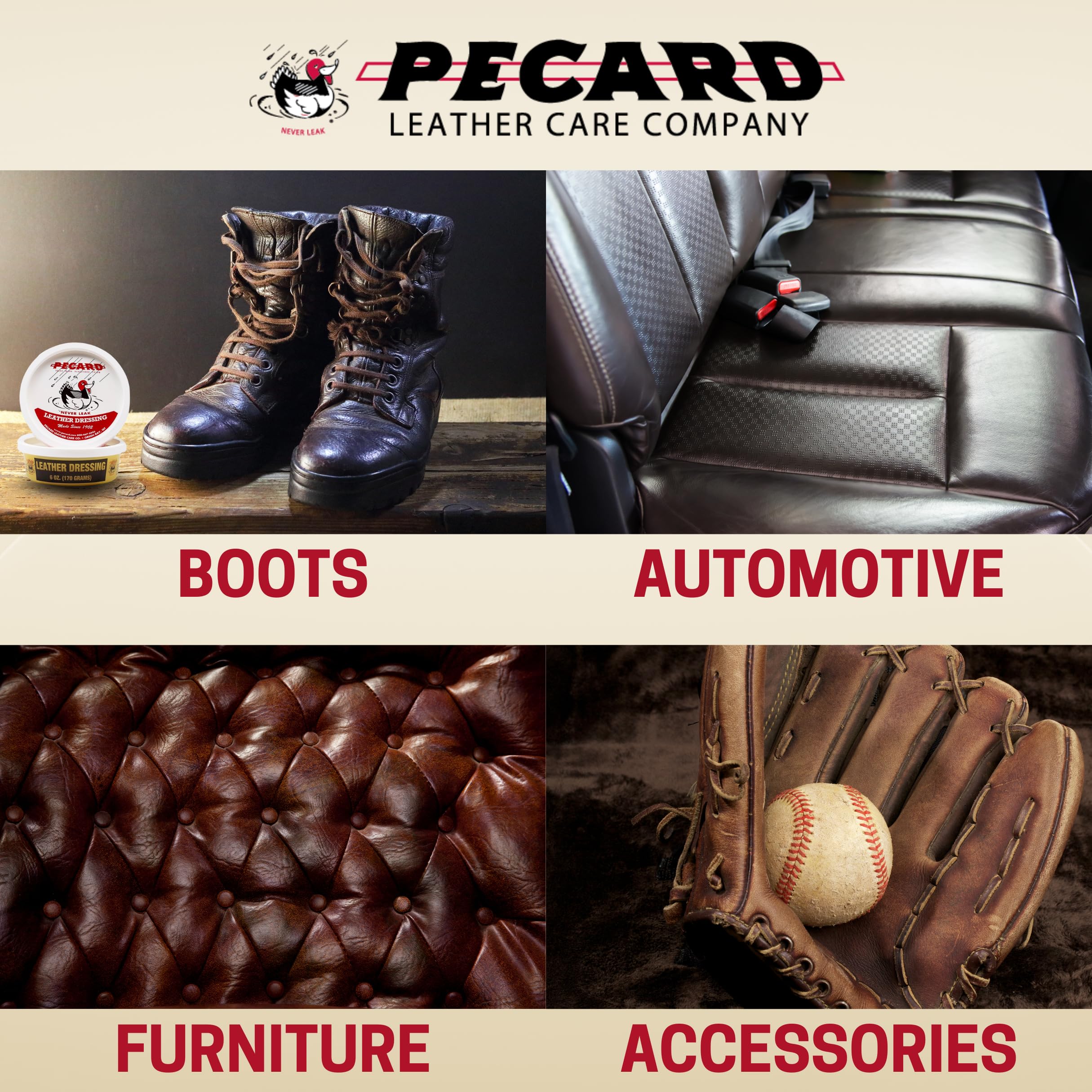 Pecard Leather Dressing applied with a soft cloth for easy conditioning.