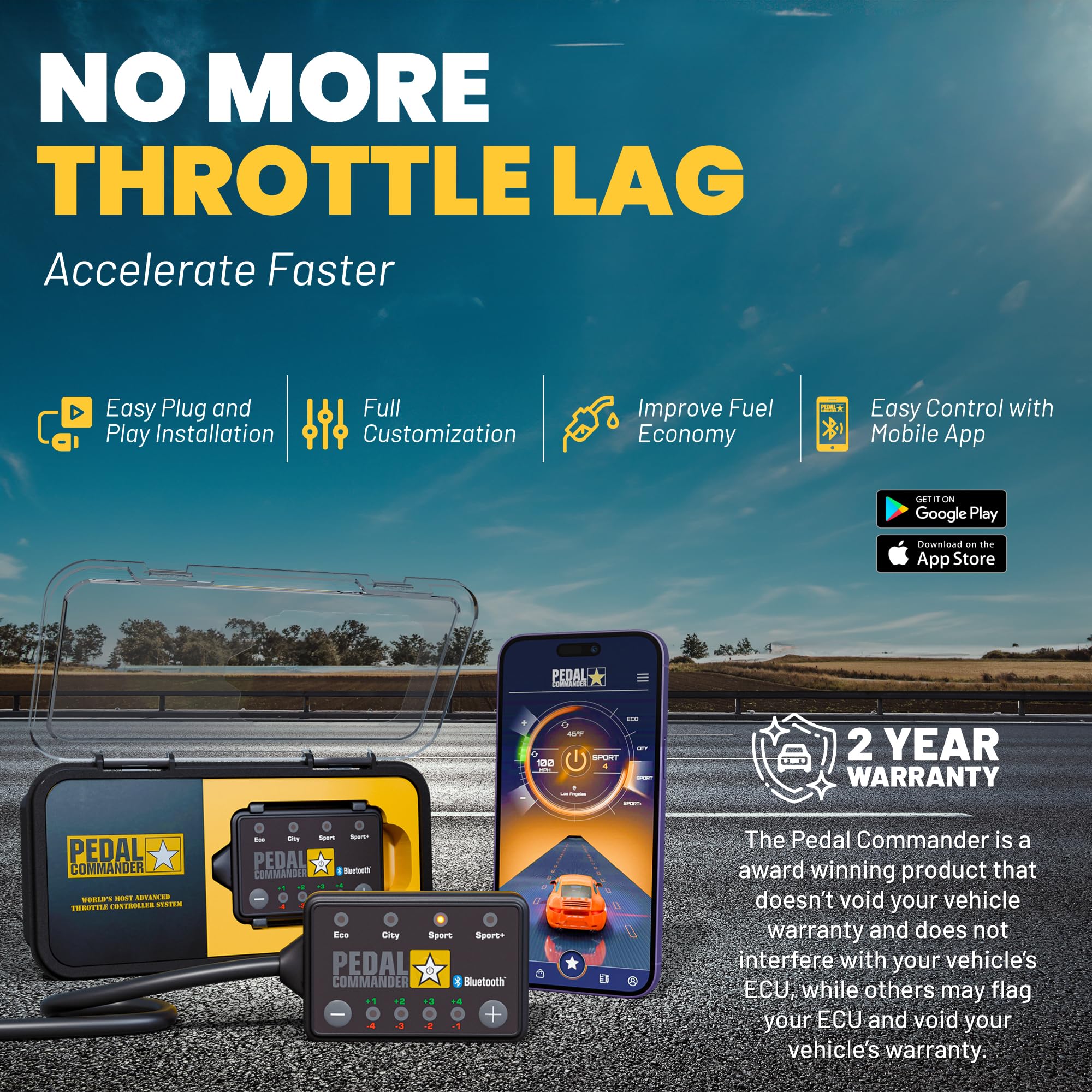 Pedal Commander plug-and-play installation requires no tools