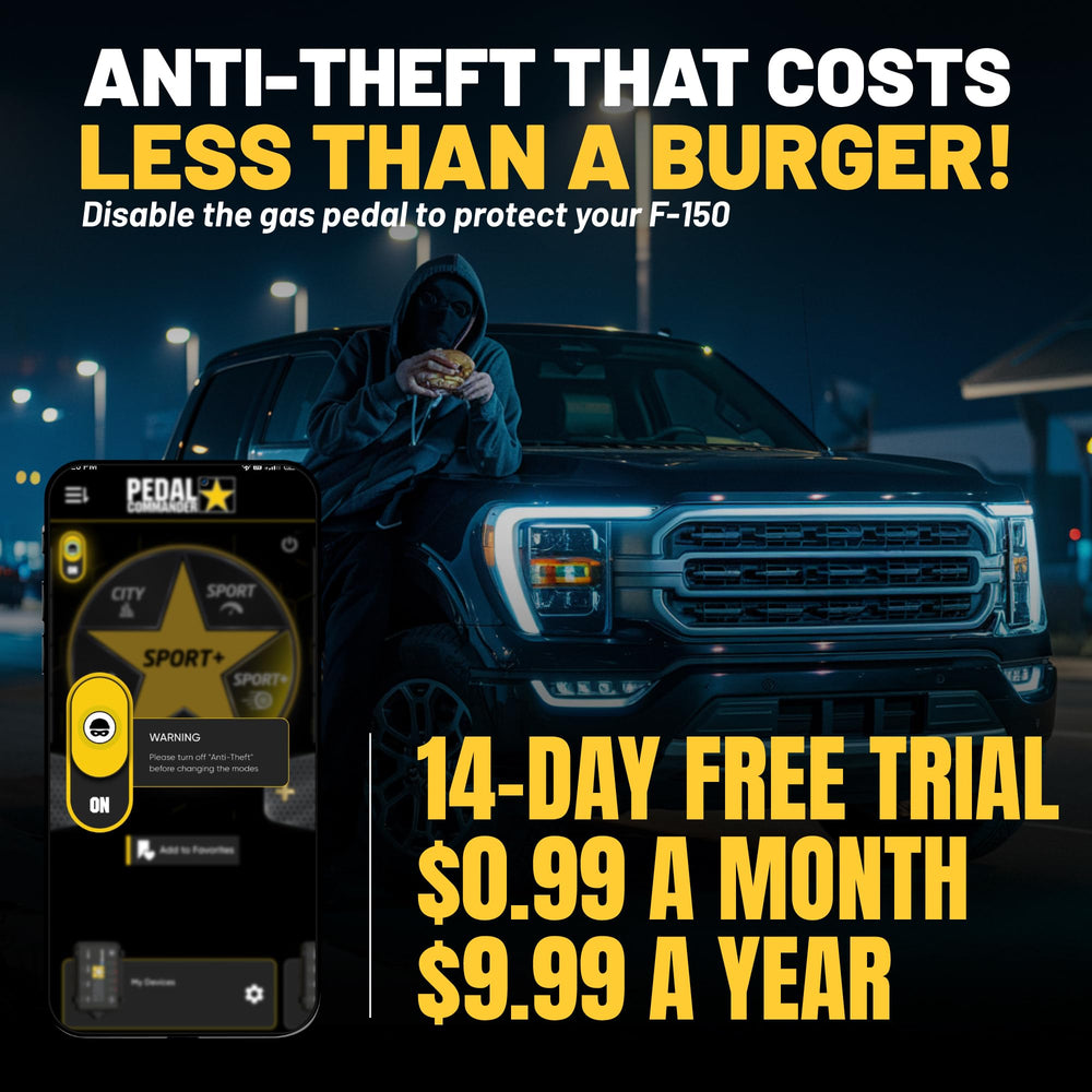 PEDAL COMMANDER Ford F-150 Sport+ mode sharpens throttle for an energized driving feel.