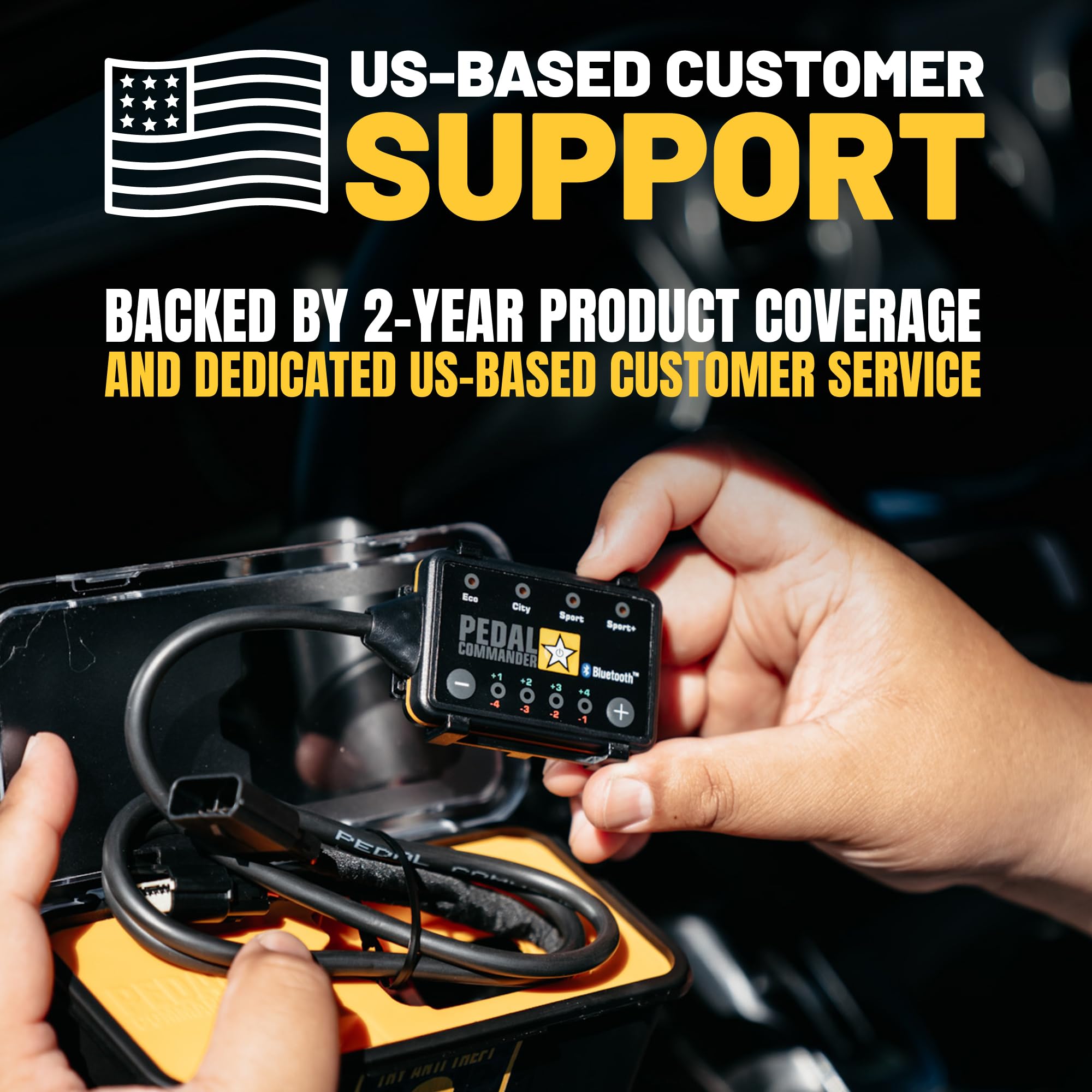 PEDAL COMMANDER plug-and-play wiring diagram shows reversible installation.
