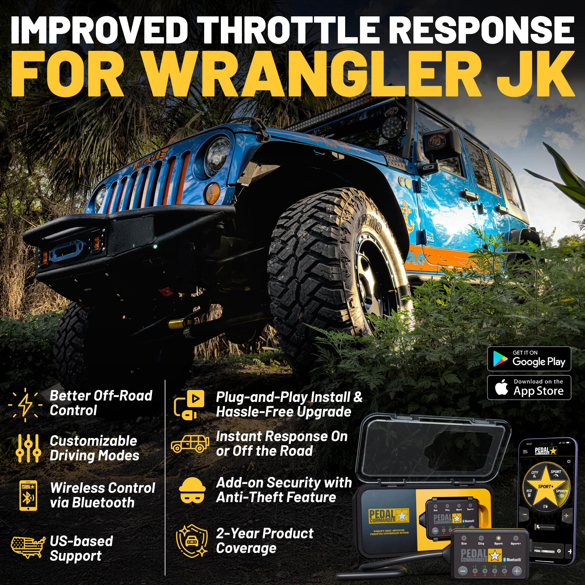 PEDAL COMMANDER throttle response modes in action for improved on-road and off-road feel.