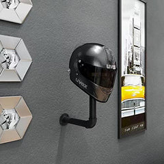 PEI metal hat rack display stand keeps hats neatly organized in a garage.