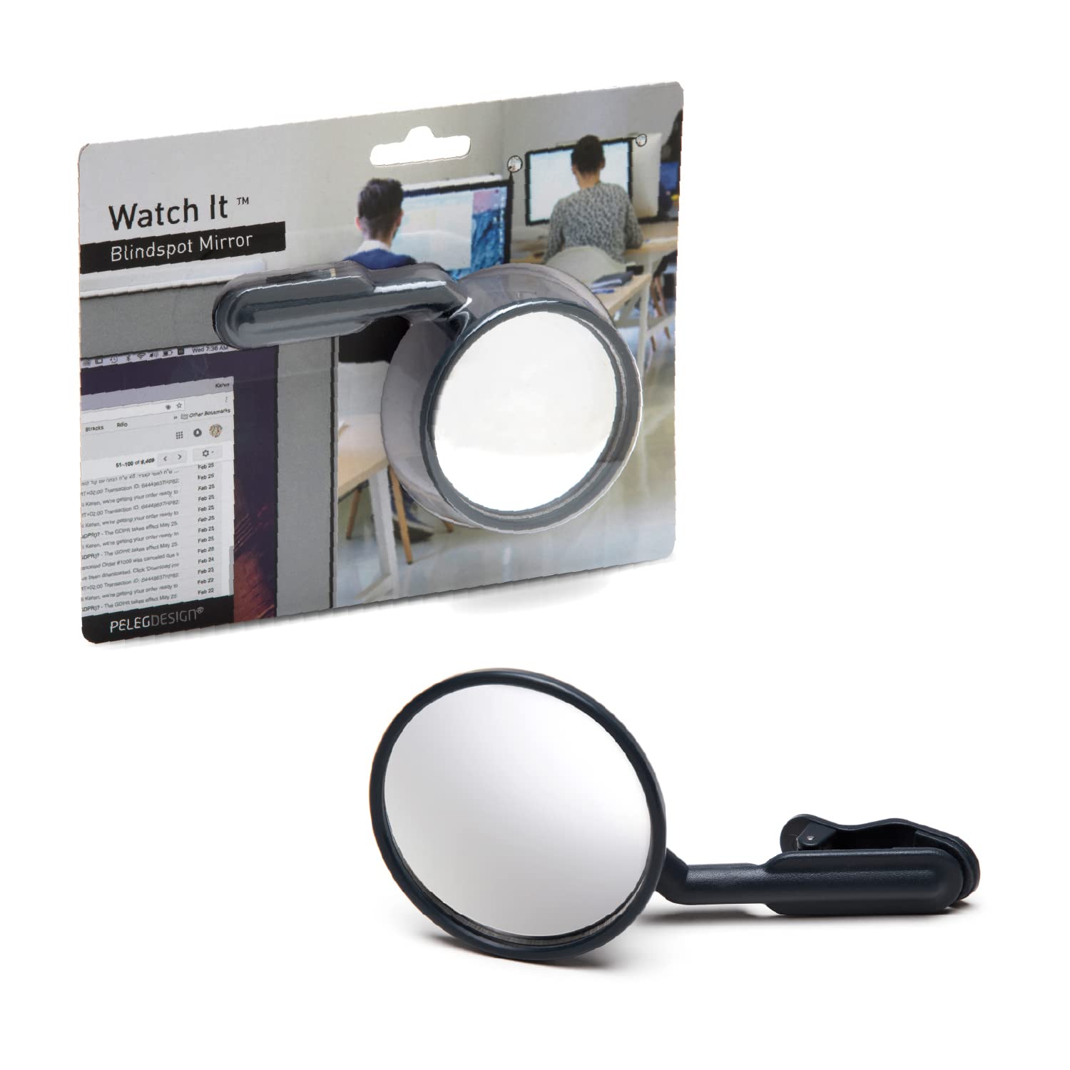 PELEG DESIGN Watch-It desktop mirror stand for easy monitor-area monitoring