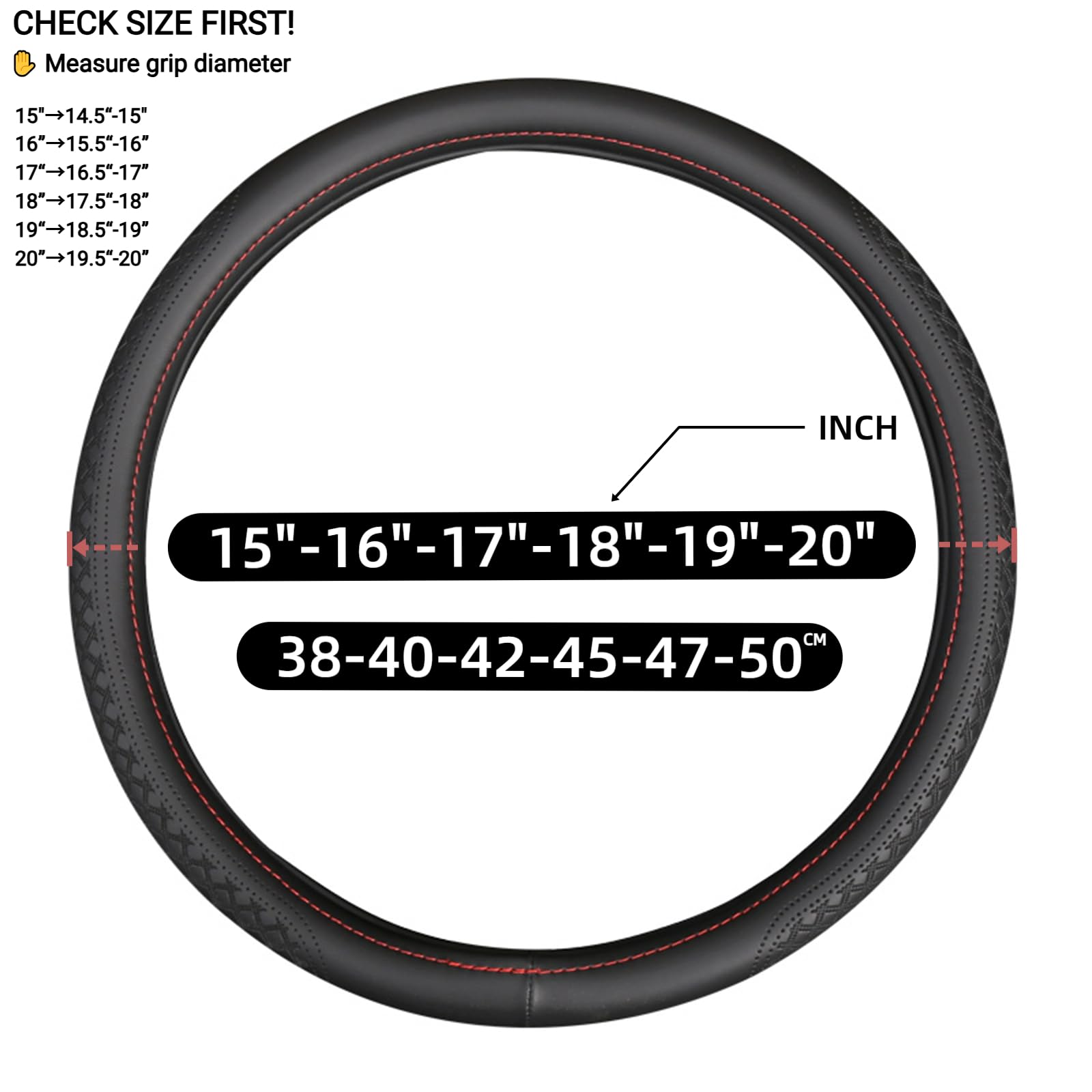 PEMUUOI inner-rubber-ring anti-slip texture improves grip in rain or heat.