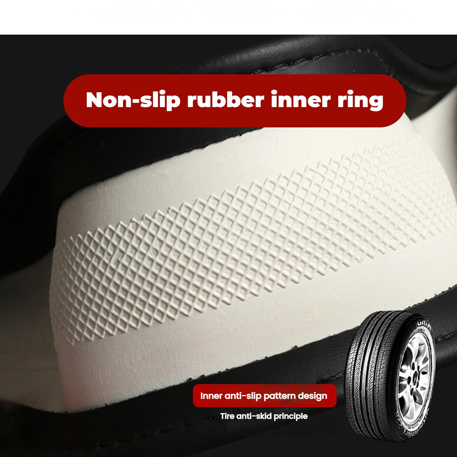 PEMUUOI perforated texture detail enhances breathability and steady control.