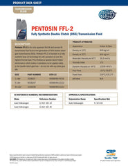 Pentosin DSG service kit contents laid out for a full transmission service