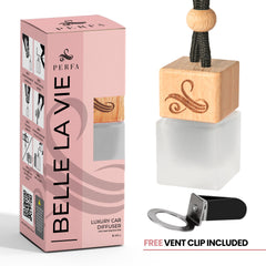Perfa Belle La Vie vent clip in car; long-lasting scent during drives.