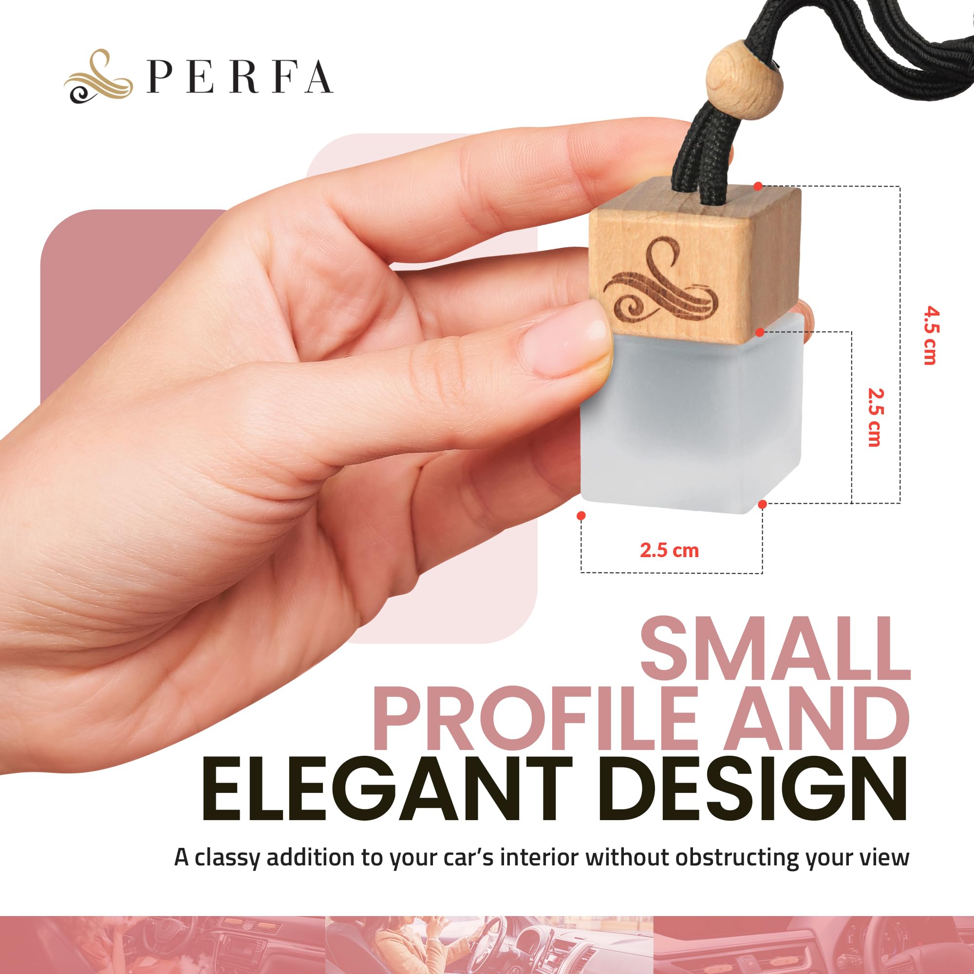 Wooden stopper design lets you adjust fragrance strength.