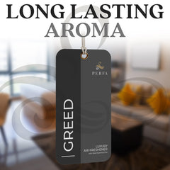 Perfa Greed hanging car air freshener in the visor area