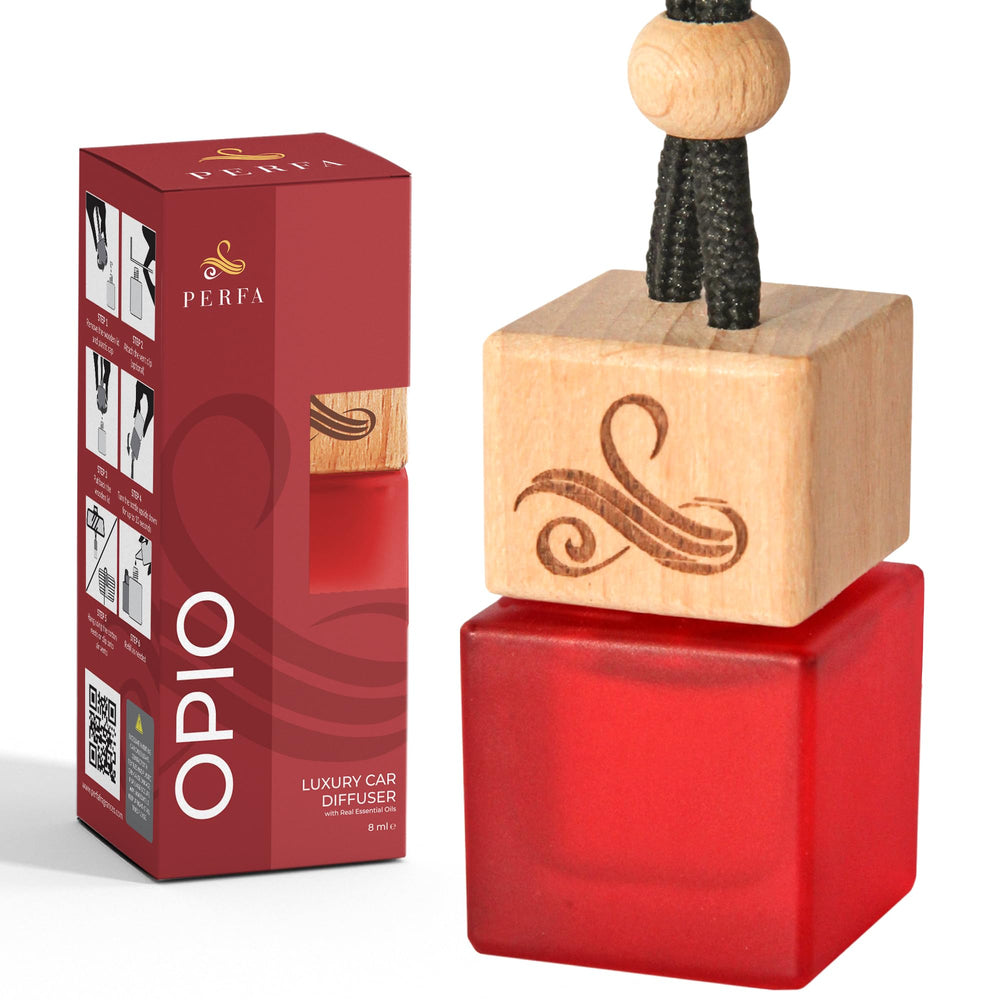 Perfa YSB Opi.um car air freshener for women visual, delivering luxury perfume-like aroma in the cabin.
