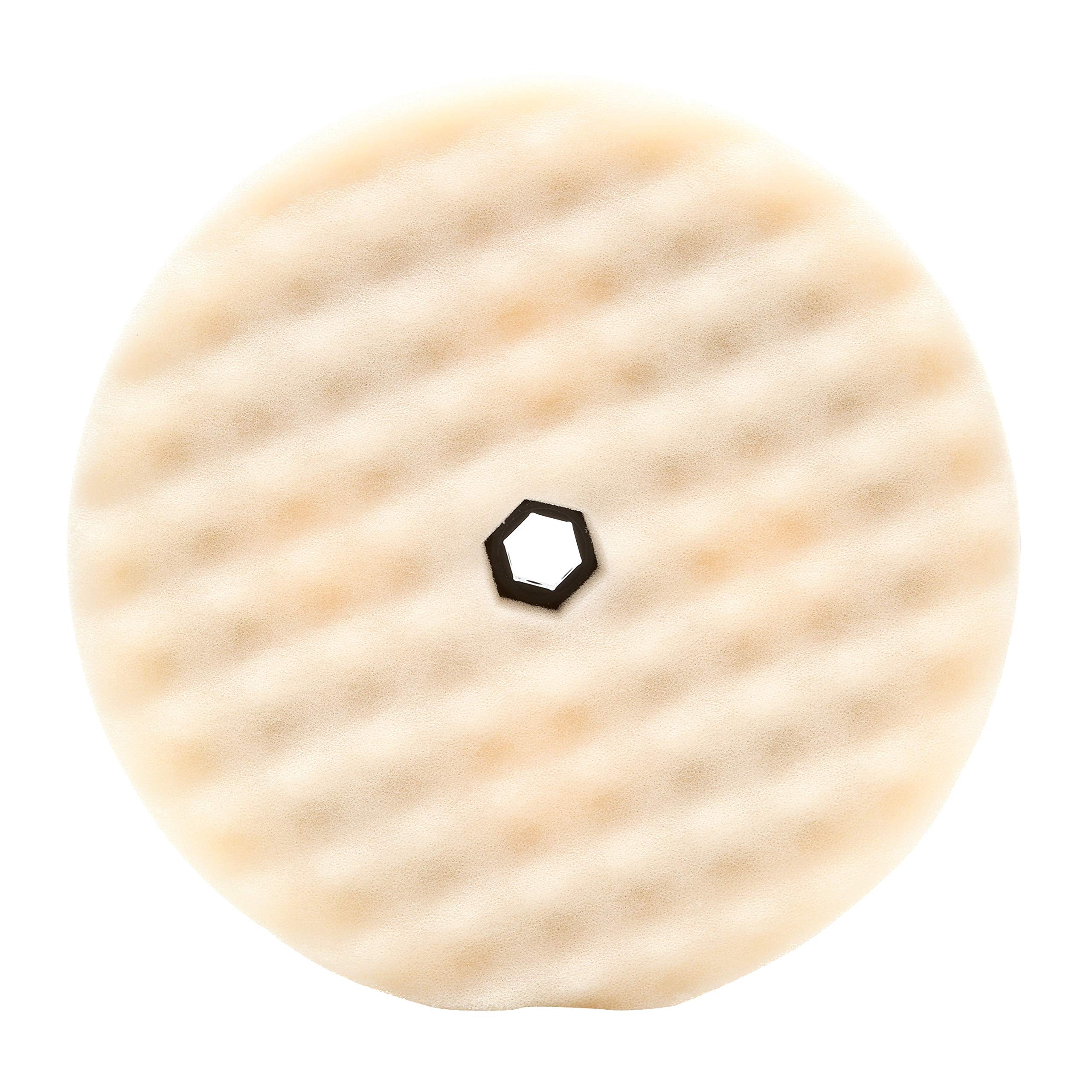 Perfect-It foam compounding pad 8in white close-up showing surface contact for smoother polishing