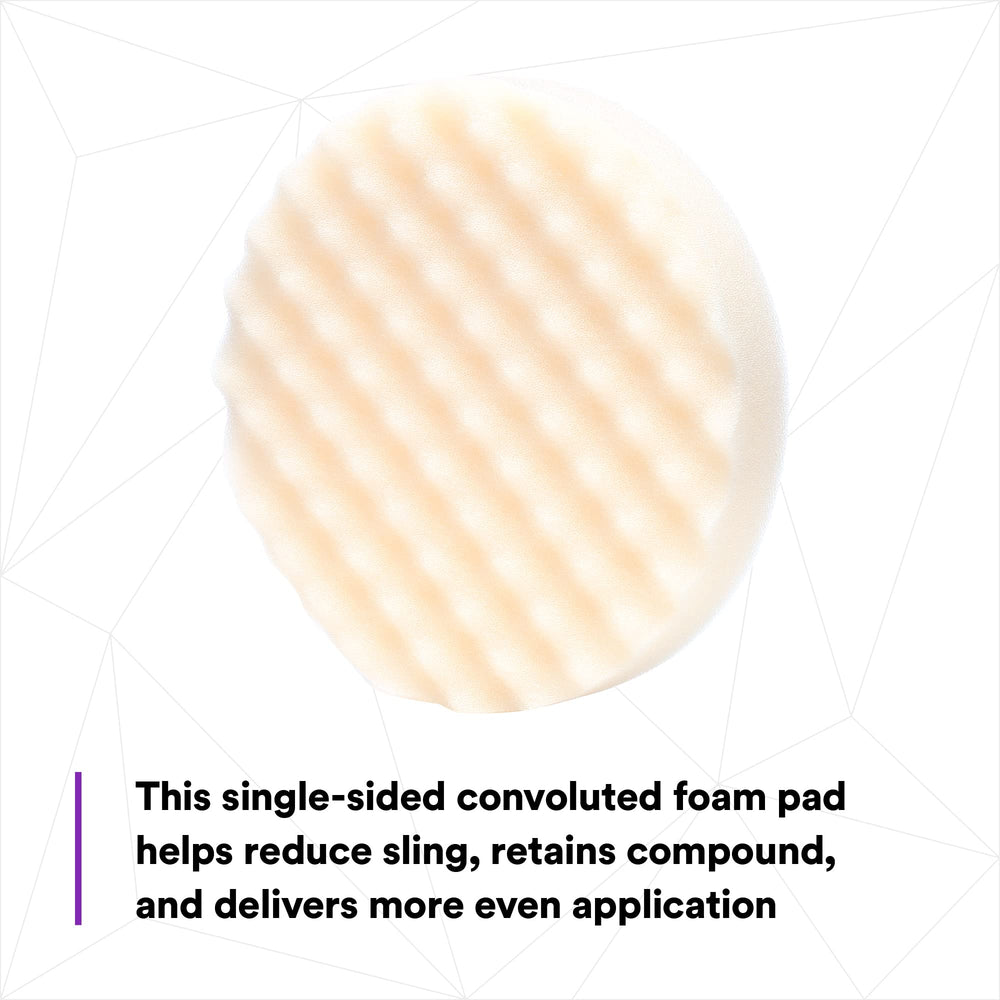 Perfect-It foam pad on a vehicle panel illustrating even coverage.