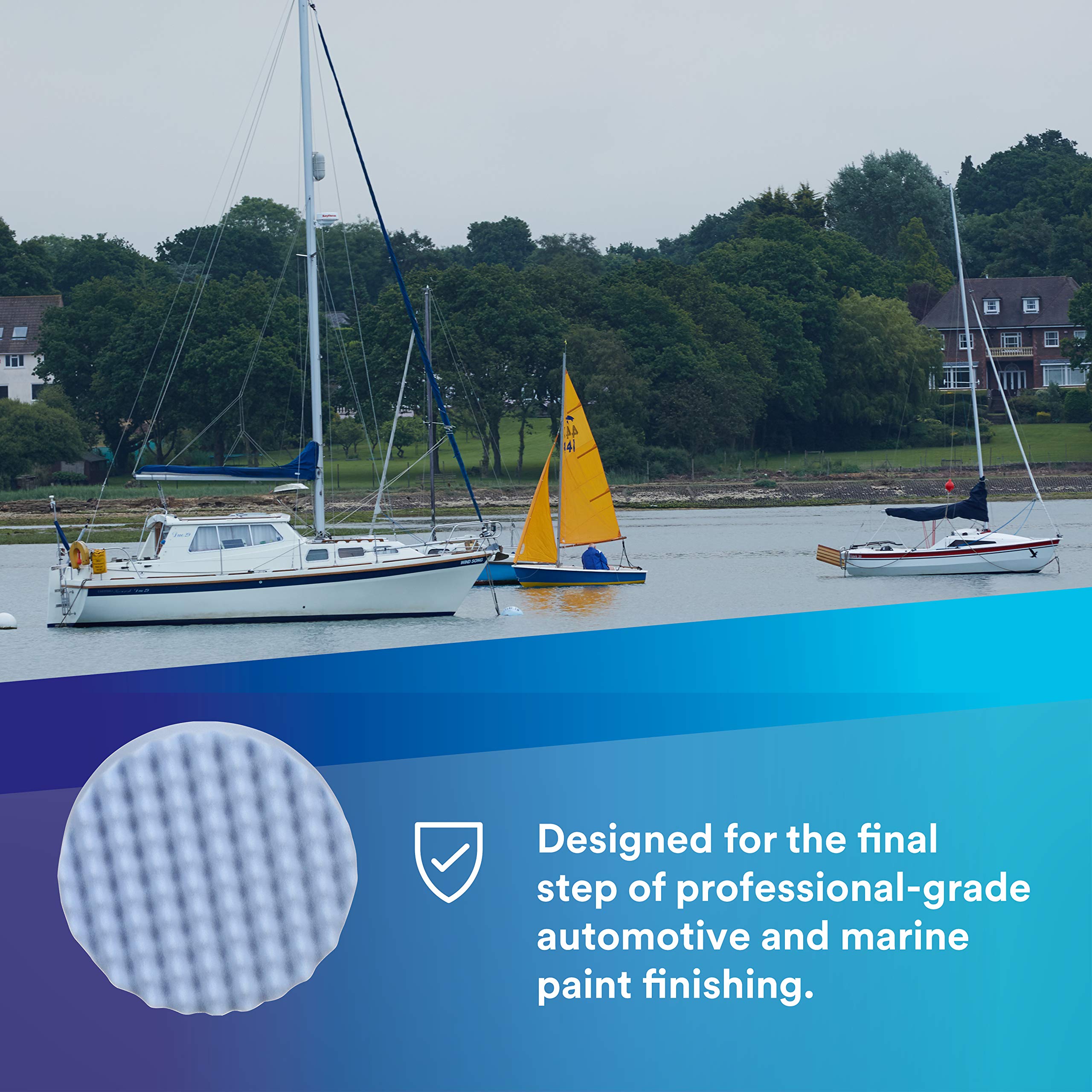 Perfect-It Ultrafine pad 8in showing liquid polish held for a smooth finish.