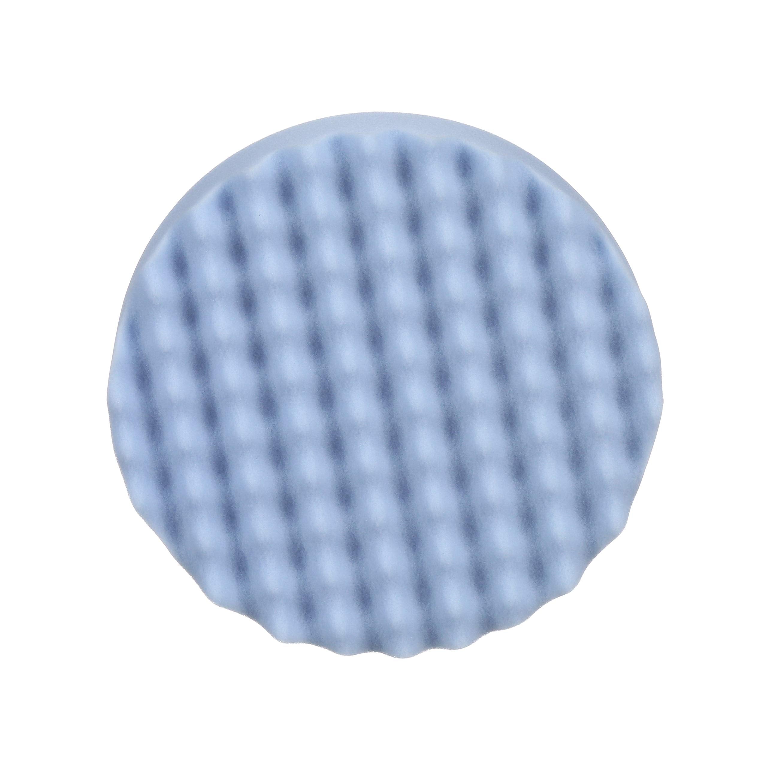 Perfect-It Ultrafine polishing pad 8in blue with waffle face for even polish application.