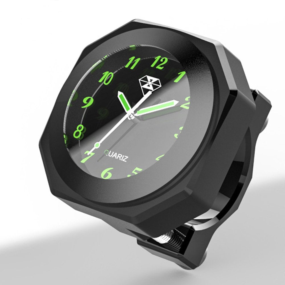 PerfecTech handlebar dial clock on motorcycle with robust aluminium shell