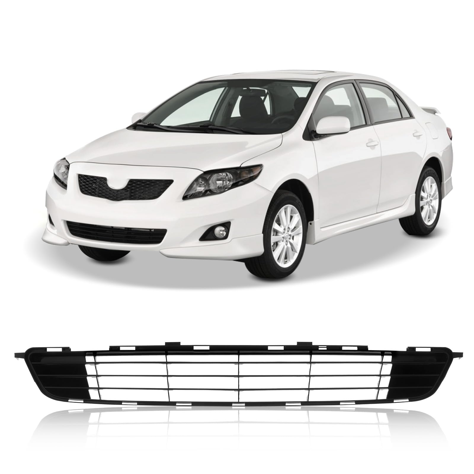 Perfit Liner front bumper lower grille for Toyota Corolla 2009-2010 enhances fit and style.