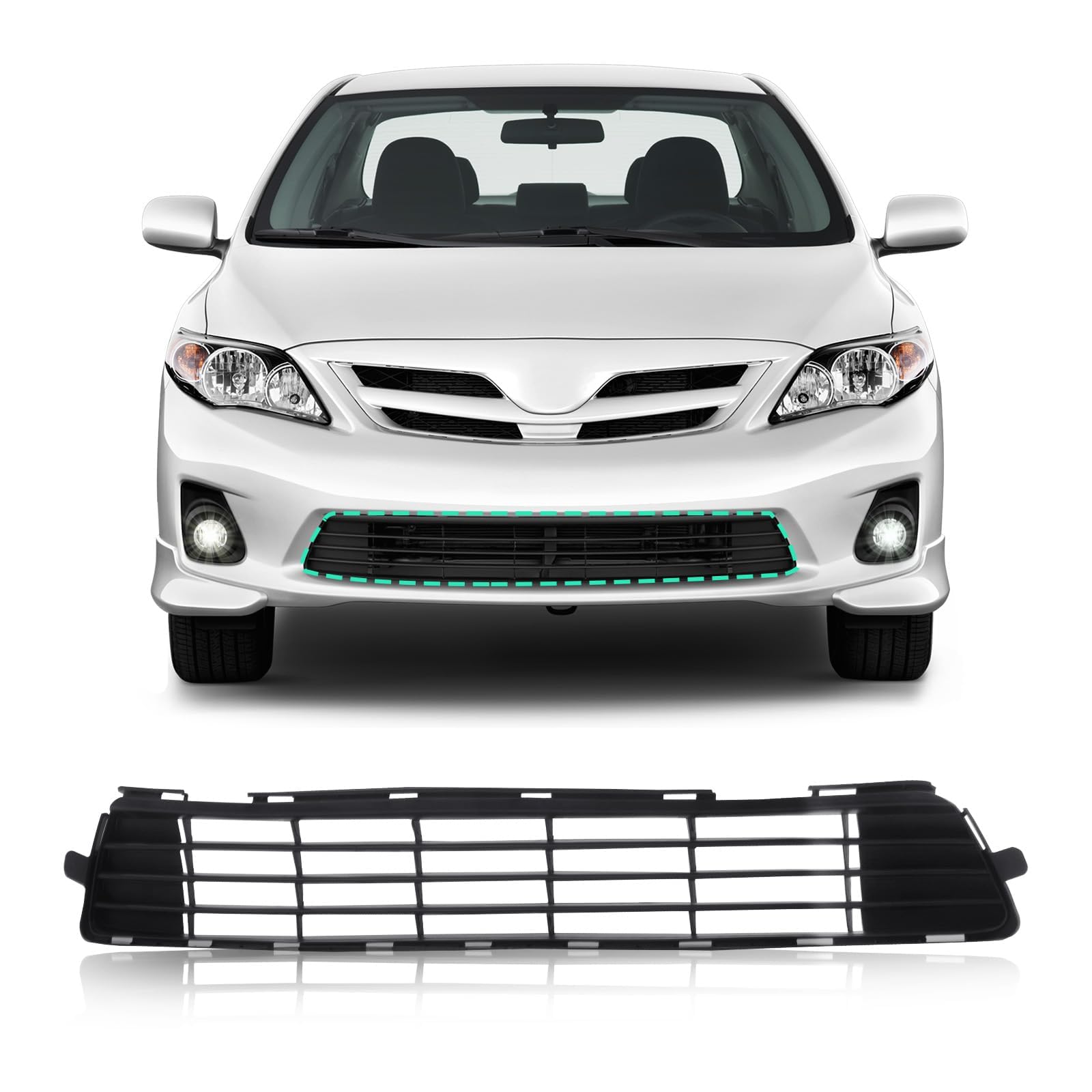 Perfit Liner front bumper lower grille for Toyota Corolla 2011-2013 with precise OEM-like fit