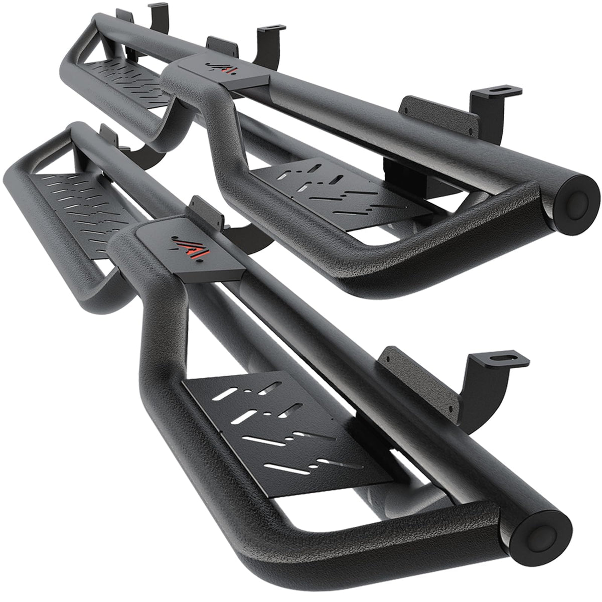Perfit Liner running boards on a Jeep Wrangler provide rugged entry support.