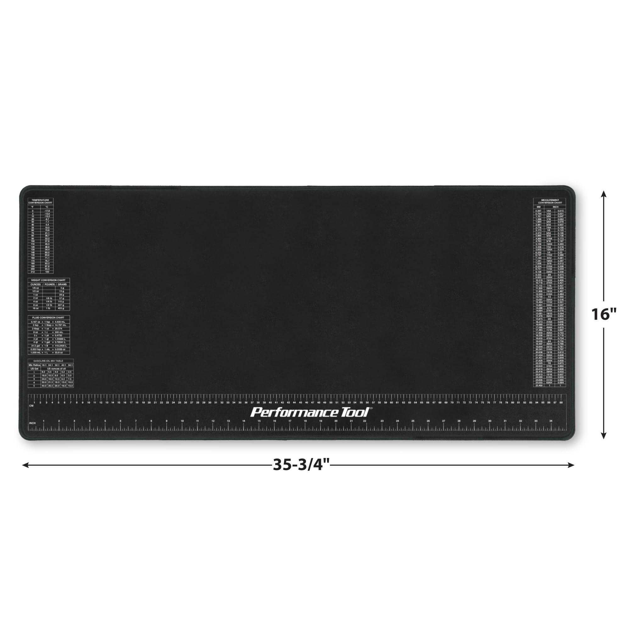 Reference charts sublimated on Performance Tool mat for lasting visibility
