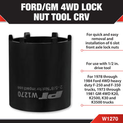 Performance Tool W1270 half-inch drive lock-nut socket ideal for 2-5/8-inch Ford/GM 4WD nuts