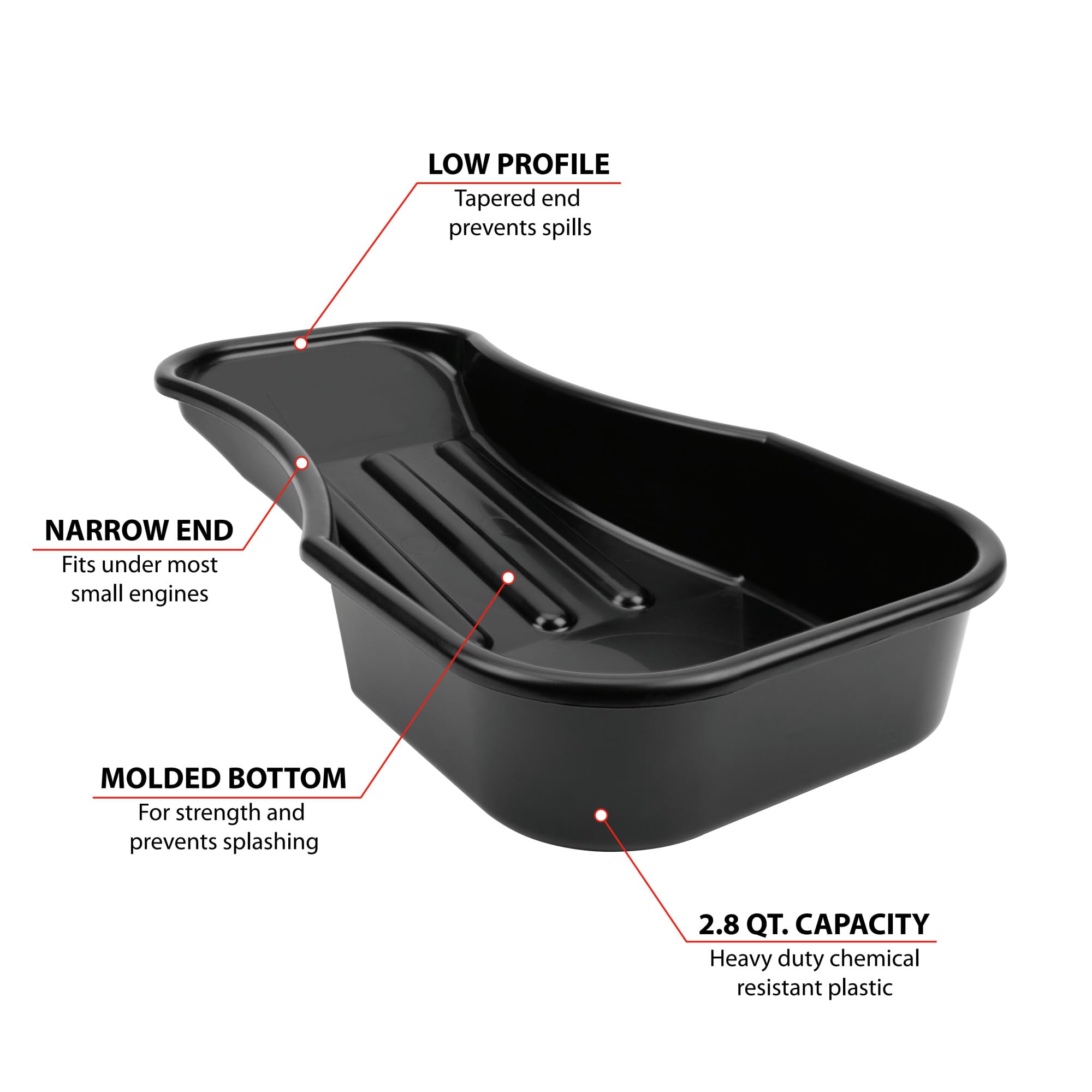 Performance Tool W4073 narrow end fits under small engine drain plugs.
