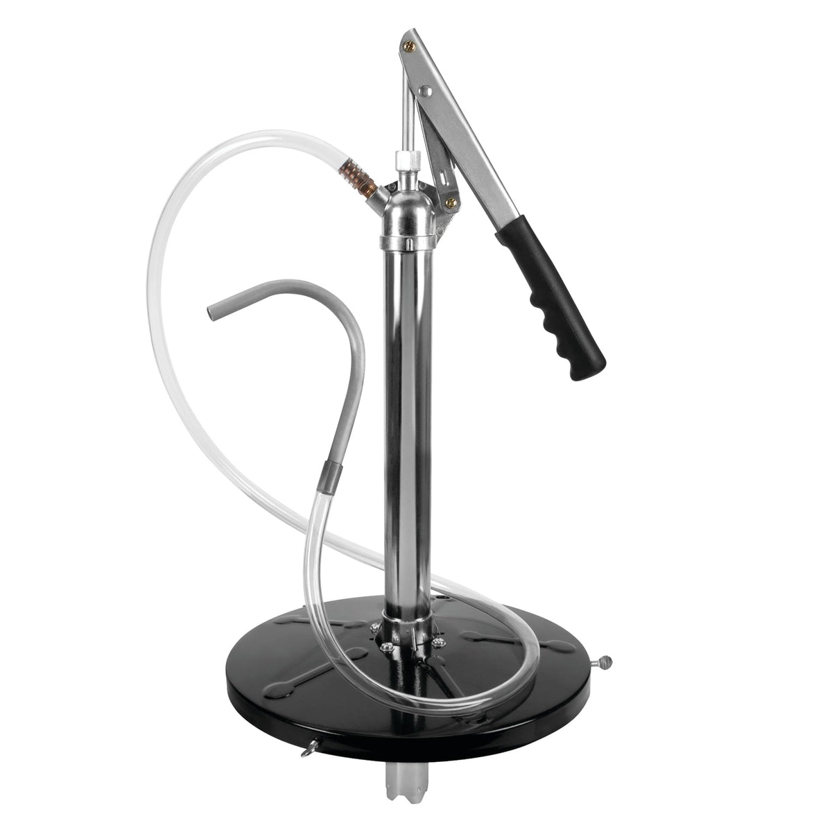 Performance Tool W54232 lever-action bucket pump enables controlled 5-gallon fluid dispensing.