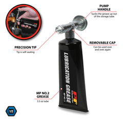 Performance Tool W54235 grease dispensing via vacuum-action demonstrating controlled flow.