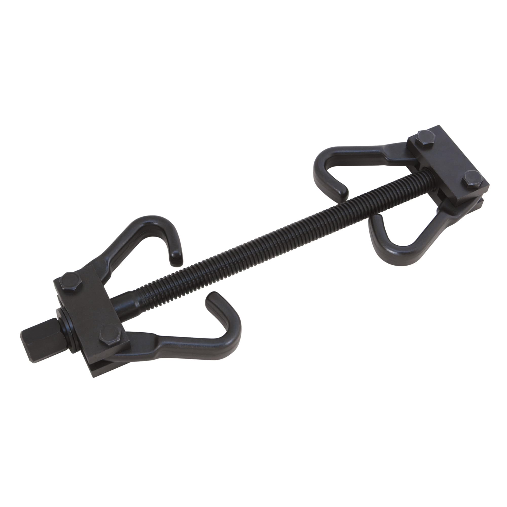 Performance Tool W80554 coil spring compressor jaw opening view for safe center compression.