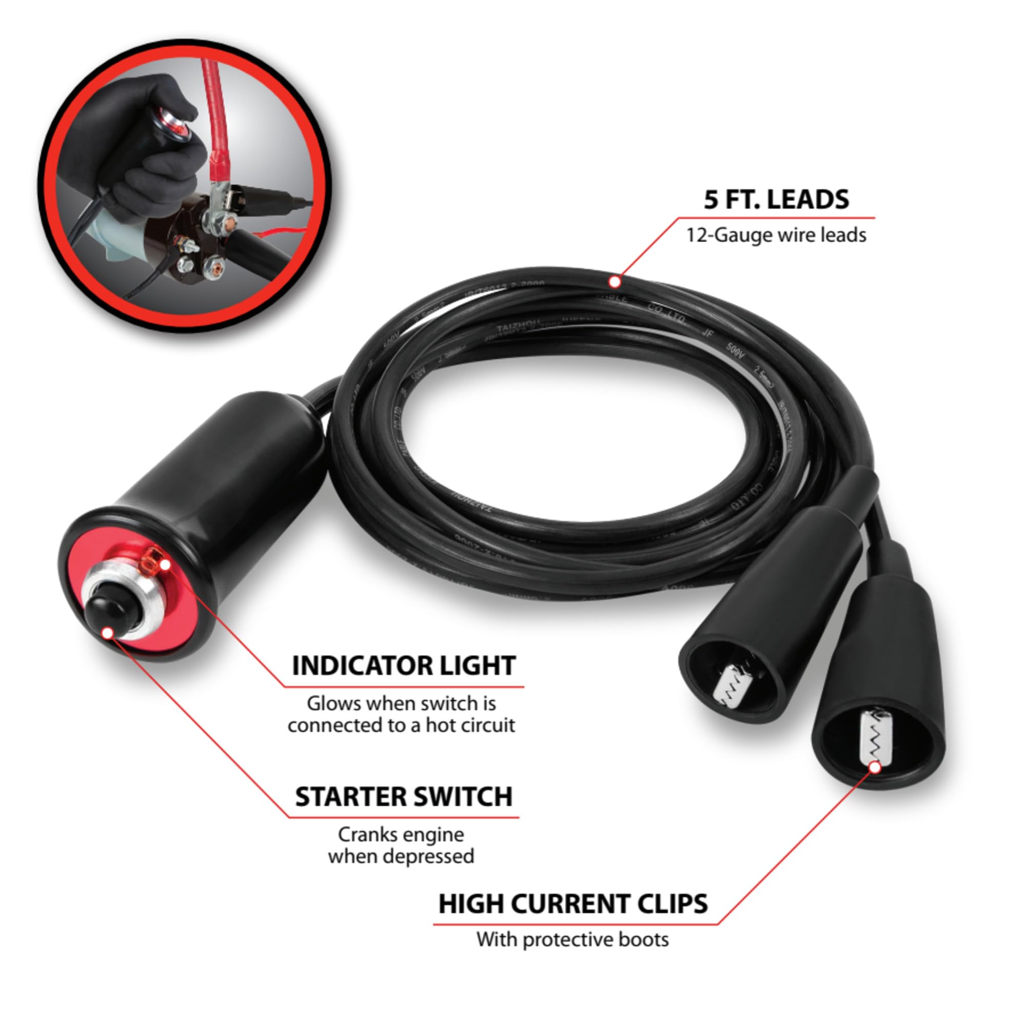 Performance Tool W80586 remote starter side view enabling engine bay reach