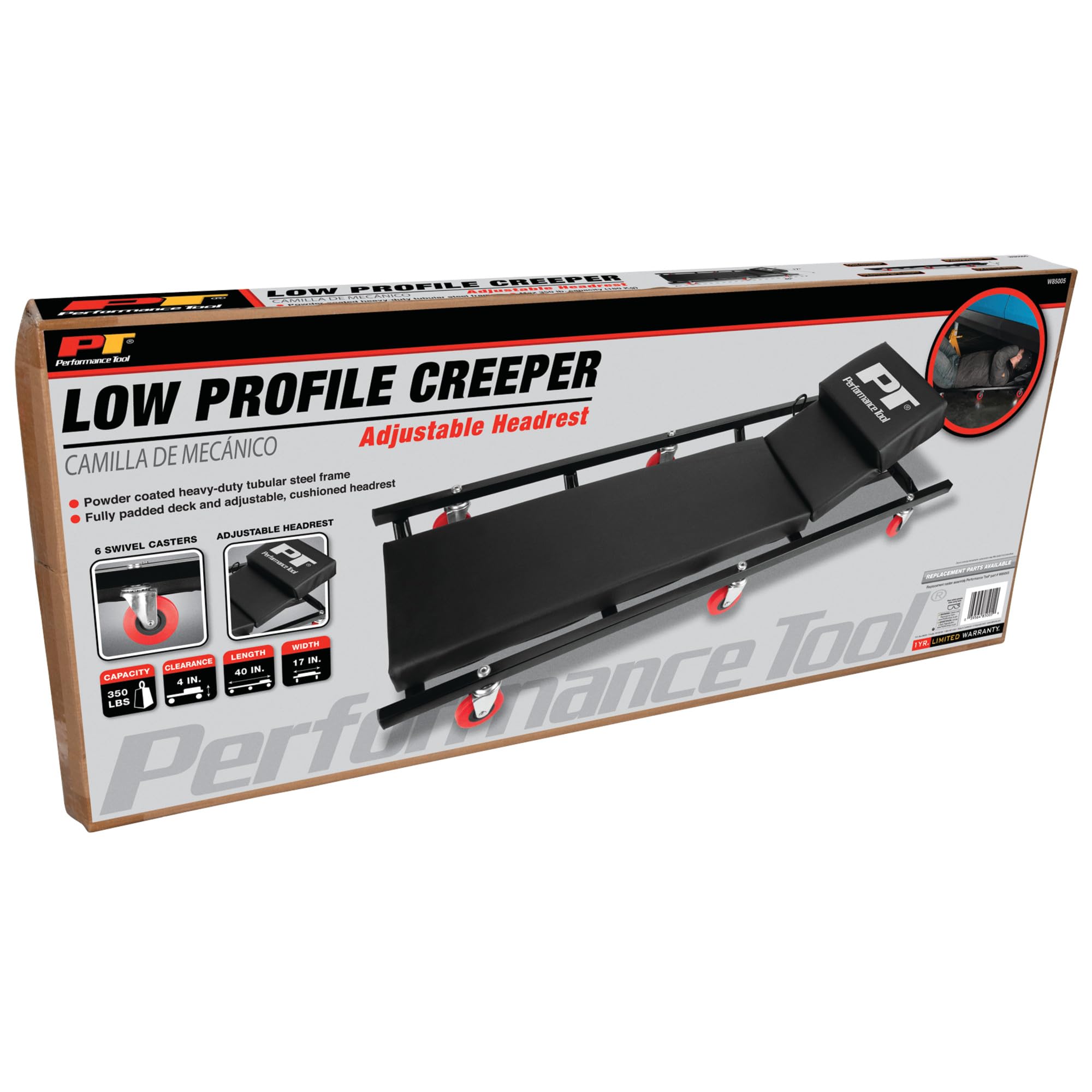 Performance Tool W85005 ideal for under-vehicle work with ample space