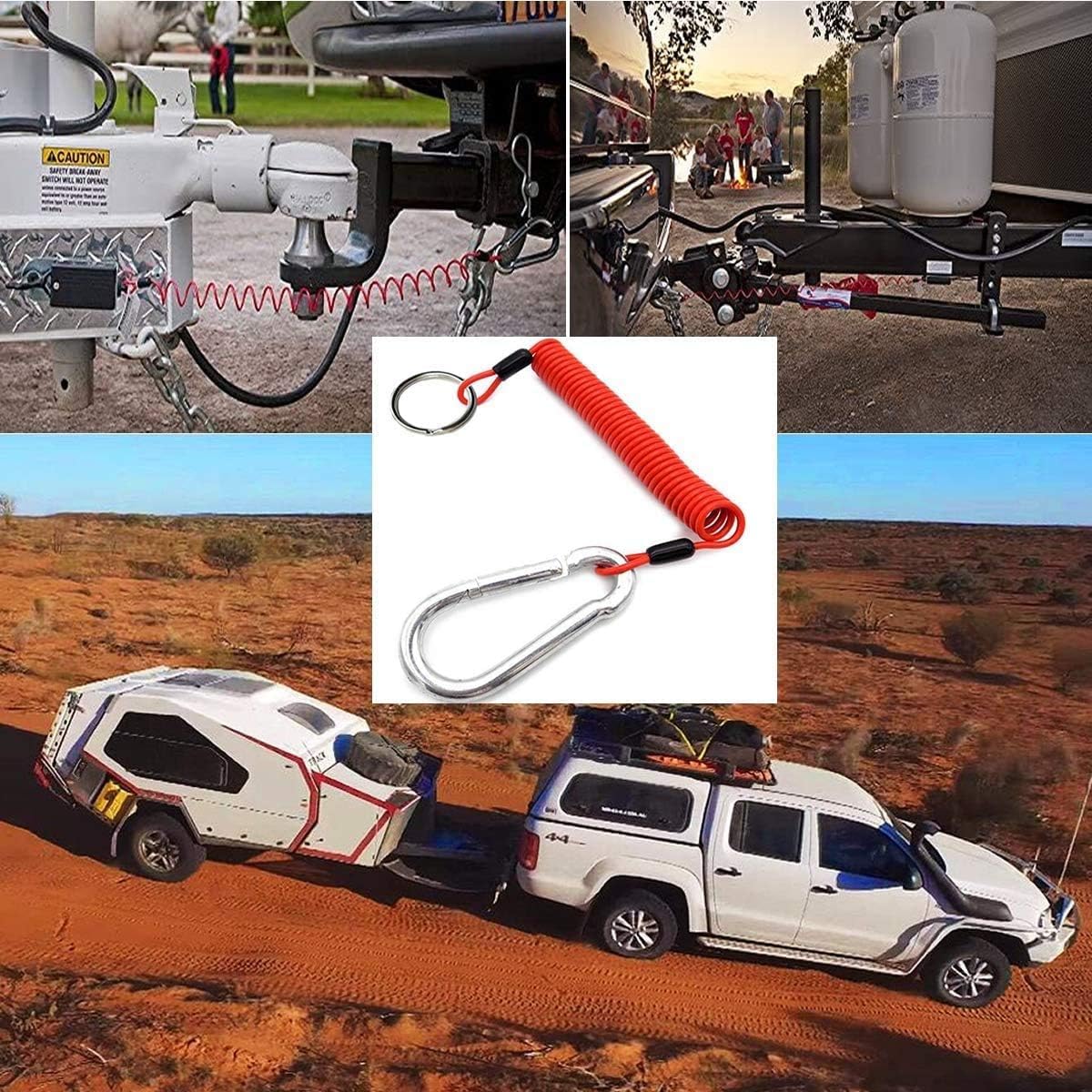 Performore trailer safety cable spring clip: quick, secure attachment for towing